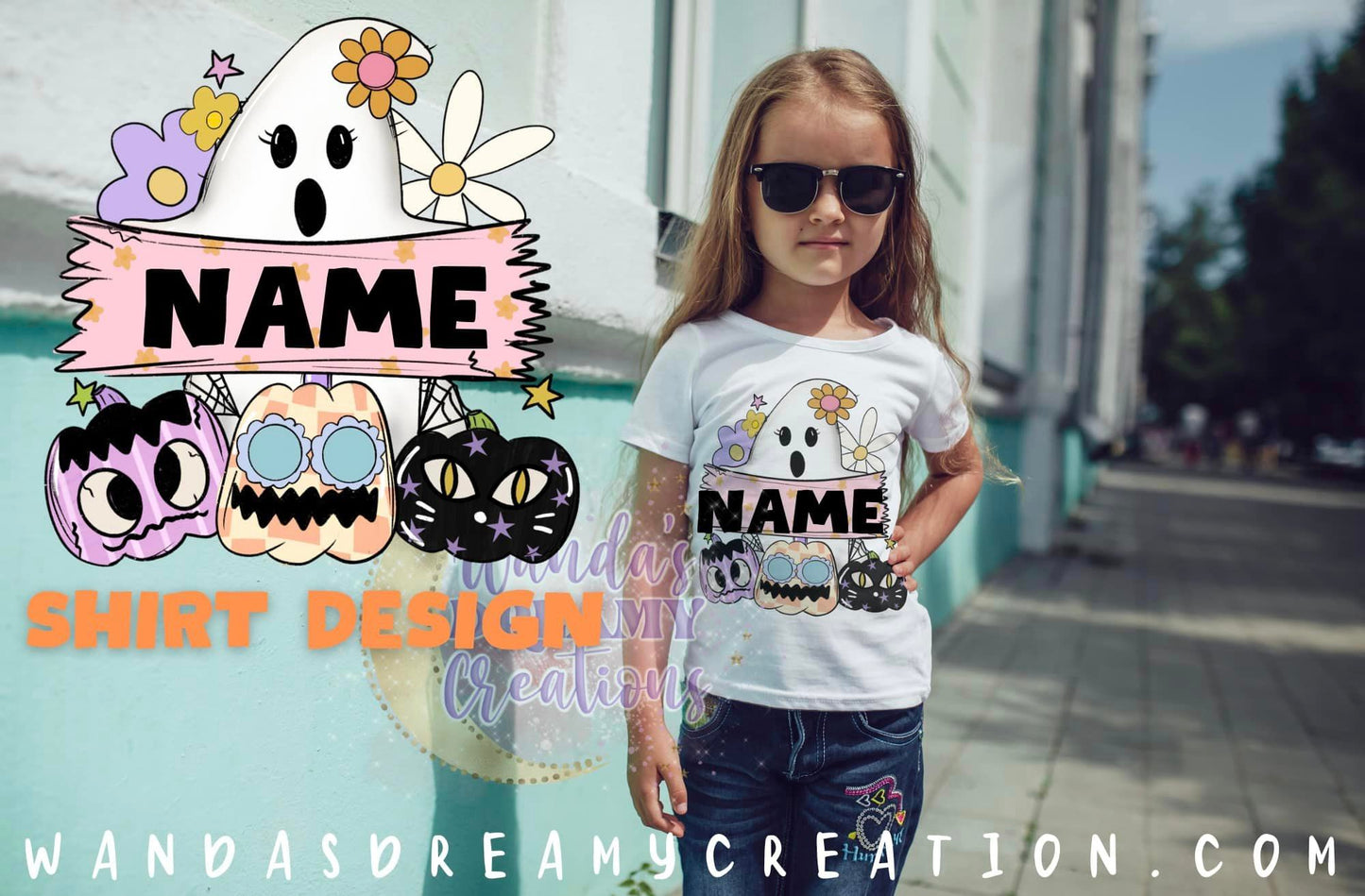 Halloween Name shirt GIrl