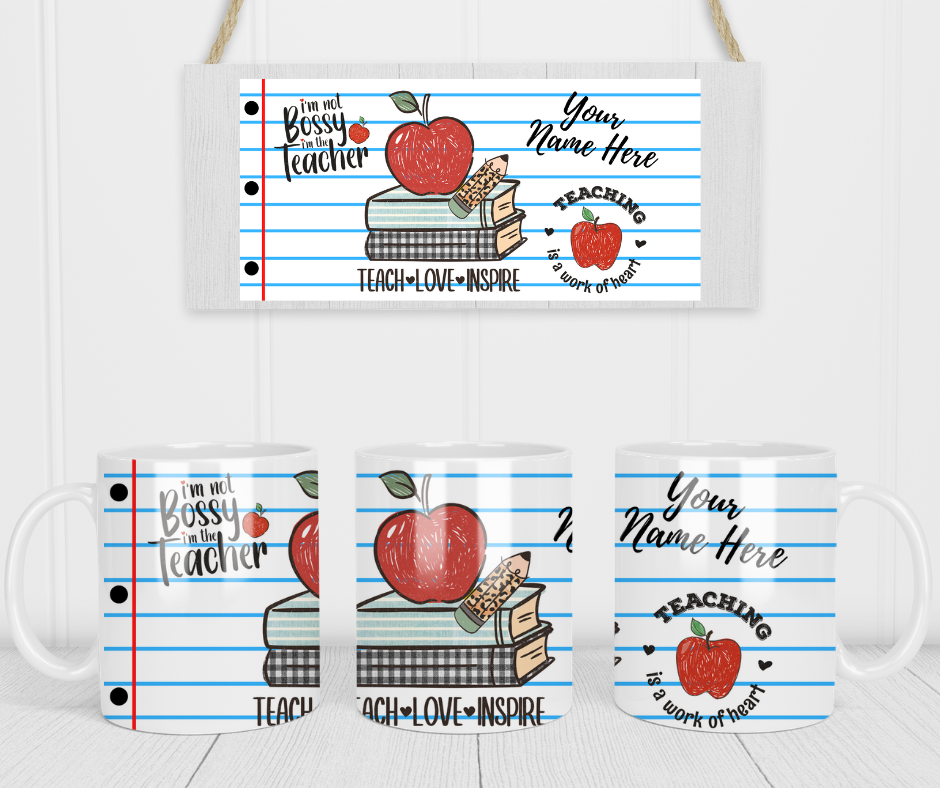 TEACH LOVE INSPIRE NOTEBOOK PAPER MUG