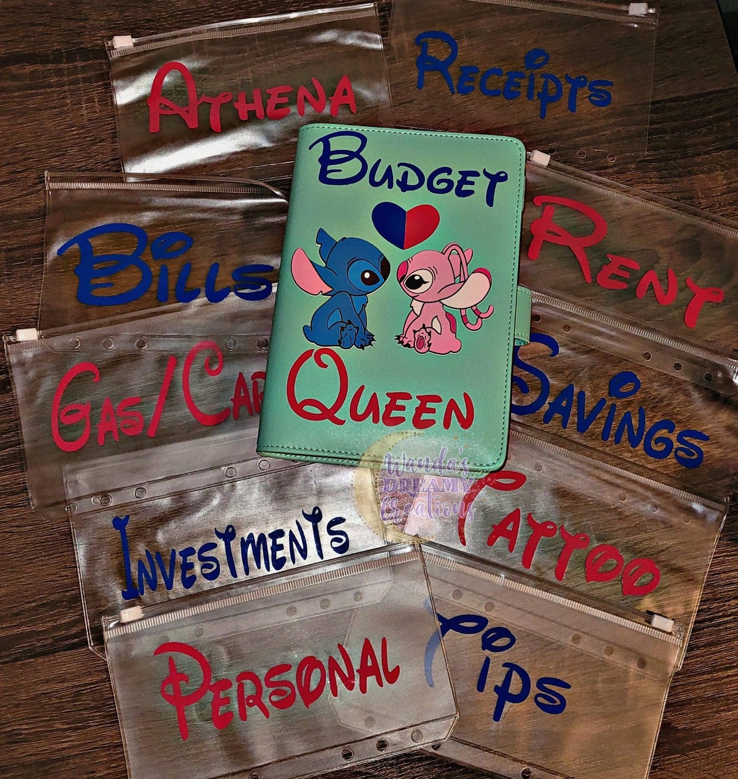 Blue and pink budget book