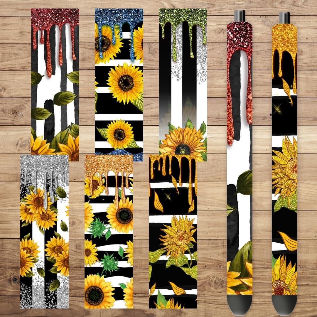 Strips & Sunflowers Pens